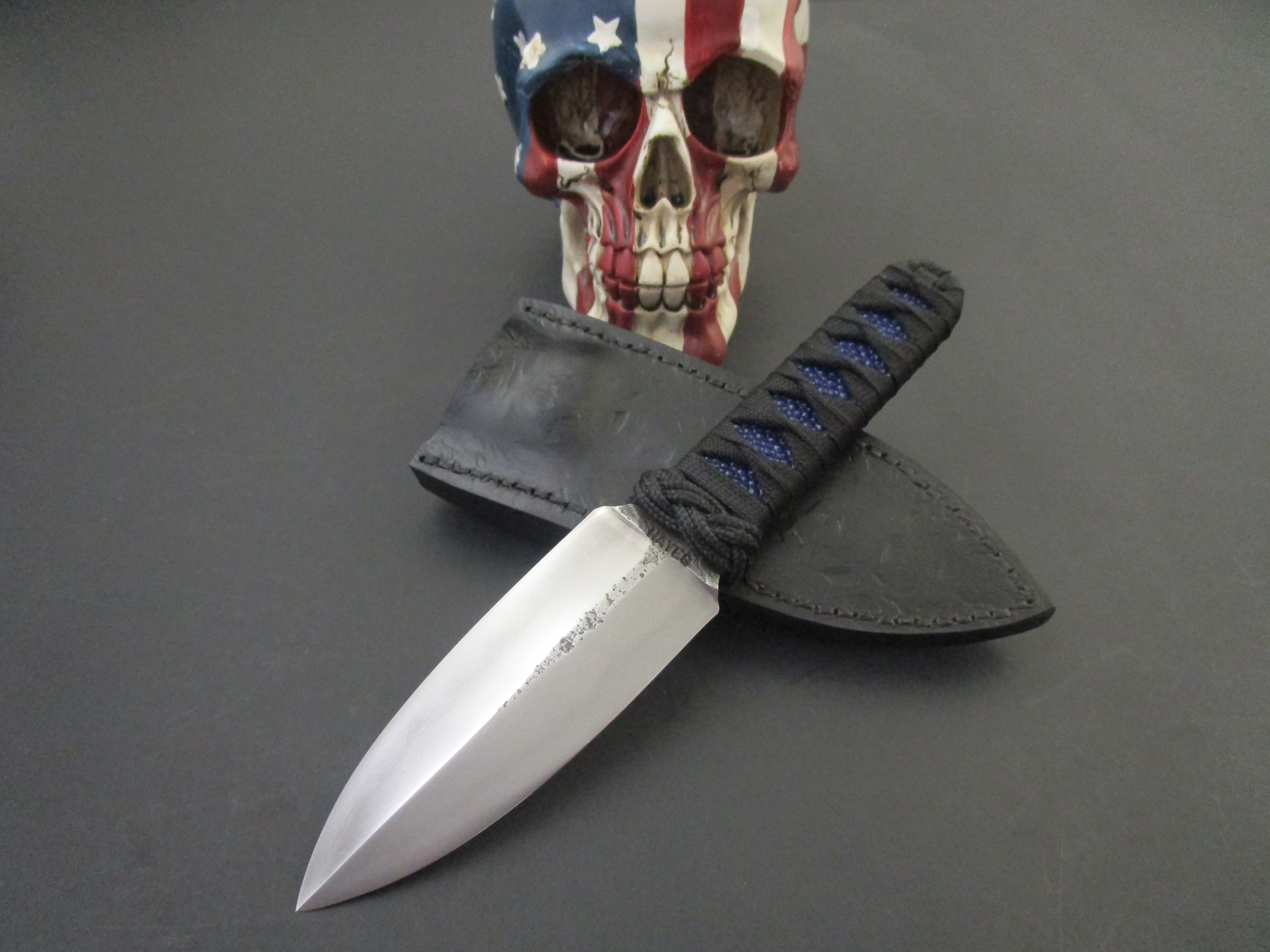 Wally Hayes MS Forged Boot Dagger Blue Wrap*SOLD*